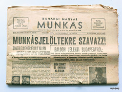 1947 december 25  /  Kanadai Magyar MUNKÁS  /  Régi ÚJSÁGOK KÉPREGÉNYEK MAGAZINOK Ssz.:  26970