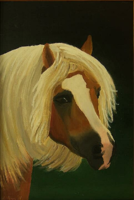 Horse portrait - framed acrylic painting