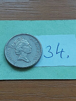 English England 5 pence 1990 copper-nickel, ii. Queen Elizabeth 34