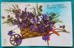 Antique floral greeting card
