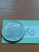 Italy 100 lira 1979 r, Minerva (Roman goddess) olive branch, stainless steel 50