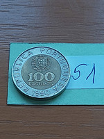 Portugal 100 escudos 1990 incm pedro nunes, bimetal 51