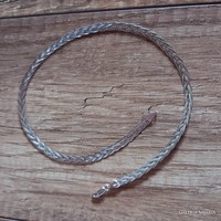 Silver flat braided necklace