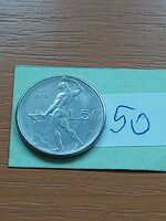 Italy 50 lira 1978 r, vulcano forge, stainless steel 50