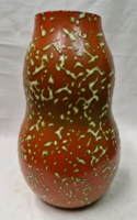 Tófej, marked, retro, applied art, glazed, ceramic large vase in perfect condition, 26.5 cm.
