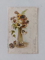 Régi virágos képeslap 1900 árvácska