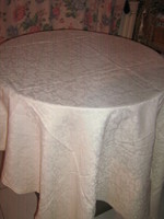 Beautiful vintage butter-colored floral damask tablecloth