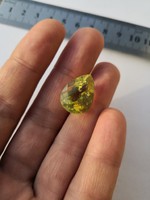 Real faceted citrine crystal, cut, gemstone