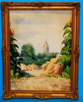 Tamás Bánszki (1892 - 1971) watercolor in a 27 x 21.5 cm frame, gallery estimate
