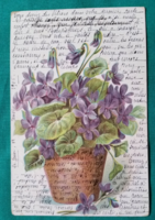 Antique floral greeting card