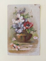Régi képeslap C. Klein virágok 1927