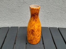 Marked orange ceramic vase