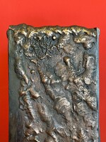 Percz János modernista bronz váza - brutalista