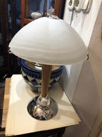 Art deco style table lamp, 55 cm high, with a glass shade.
