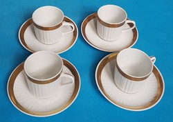 3 Hollóházi coffee mocha cups with 4 bottoms