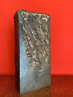 Percz János modernista bronz váza - brutalista