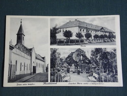 Postcard, mezőkovesd, mosaic details, church, monastery, high school, 1930-40