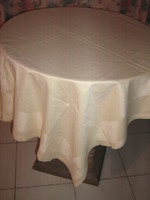 Beautiful pale yellow high-quality damask tablecloth