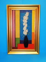 Flawless frame for 30x50cm picture, gift László Vígh (1957-2016) with oil painting