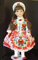 A doll with a porcelain head from Kalocsa