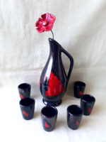 Hungarian ceramic brandy set (6 + 1)