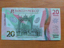 Mexico mexico 20 peso 2021 polymer, commemorative banknote independence