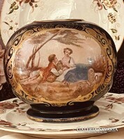 Zsolnay family seal romantic scene globe vase