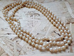 Extra long old glass bead tekla necklace