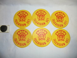 Six retro beer coasters, coasters - together - Orion advertising