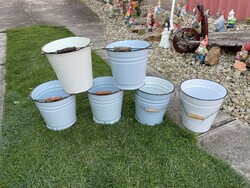 Retro ccp yềng , white bonyhádi, etc. enamel bucket pail heritage antique nostalgia