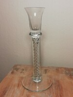 Glass candle holder with spiral interior