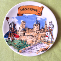 French porcelain decorative plate carcassonne