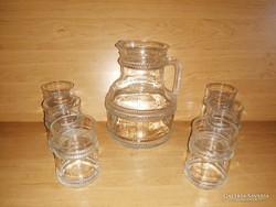 Retro üveg italos készlet - 1 db kancsó 6 db pohár (po-4)