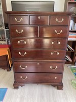 American Drexel heritage chest of drawers, high boy, solid cherry wood