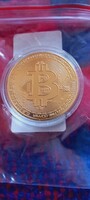 Bitcoin - gold colored coin in flawless capsule. HUF 700/pc