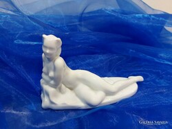 Drasche porcelain reclining female nude.