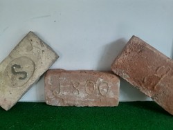 Antique bricks with year and monogram,,180,,s,,and the third is marked b.. Nr 20.