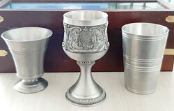 Pewter wine glasses 3 in one