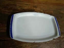A large meat dish used by a passenger catering company, baked porcelain, faulty piece