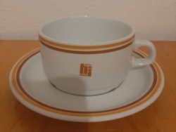 1., Középen mintás logós egyfülű Alföldi Hotel Ifjúság felirat,leveses, teás csésze+alj
