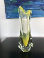 Uranium glass vase, unmarked (304)