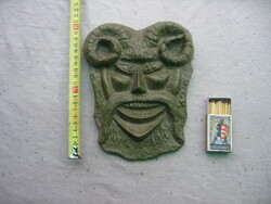 Old, bronze, bus mask wall decoration - relief - relief