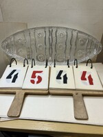 Lead crystal fish tray, height 53 x 21 cm, excellent for home decoration.4544