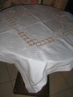 Beautiful light blue needlework tablecloth