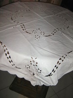 Beautiful madeira embroidered white tablecloth