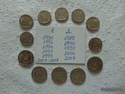 12 pieces 1 - 2 rand South African Republic lot !
