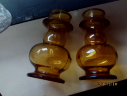 Riihimaki Scandinavian artistic amber candle holder, hyacinth vase