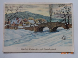 Old graphic Christmas/New Year greeting card