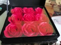 Red rose gift box with drawer, 5 rows of gift pearls