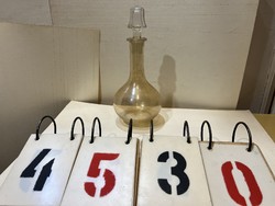 Dekanter, kiöntő üvegből, régi, vastagfalú, 28 x 13 cm-es. 4530